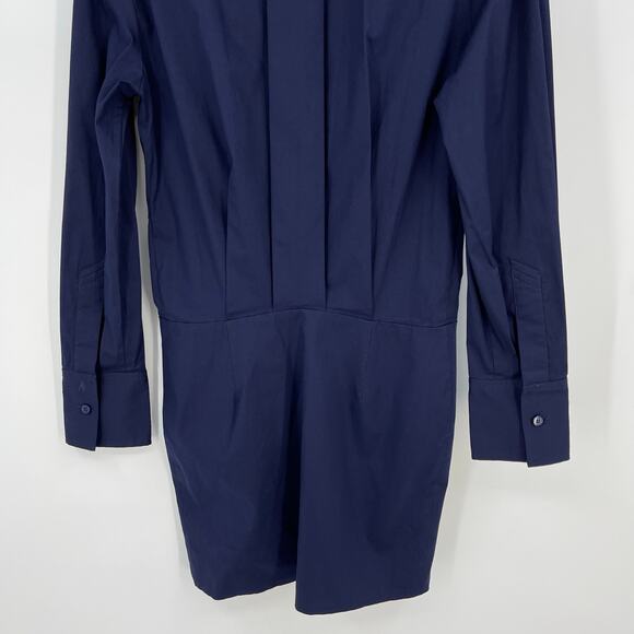 THE ATTICO | NWT Long Sleeve Shirt Mini Dress in Navy Blue IT 38 / US 0 - Picture 12 of 16